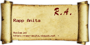 Rapp Anita névjegykártya