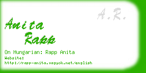 anita rapp business card